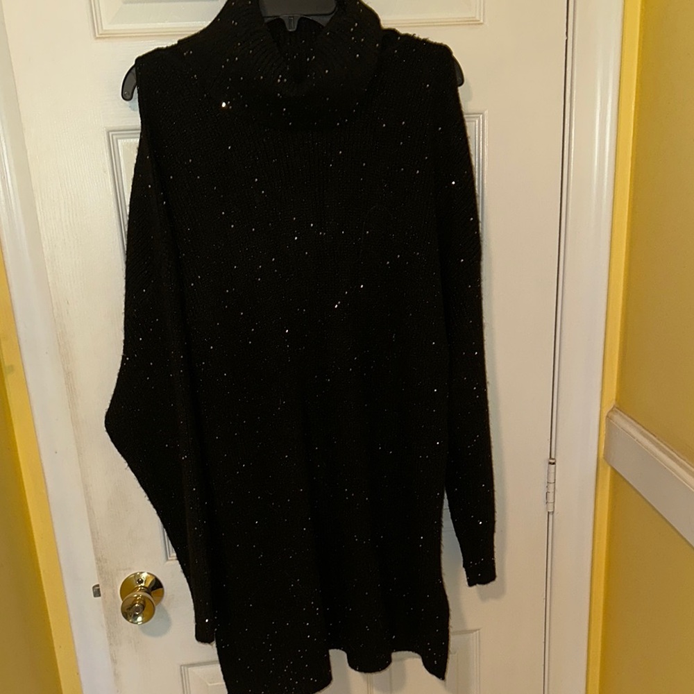 INC International Concepts Black Turtleneck Sweater